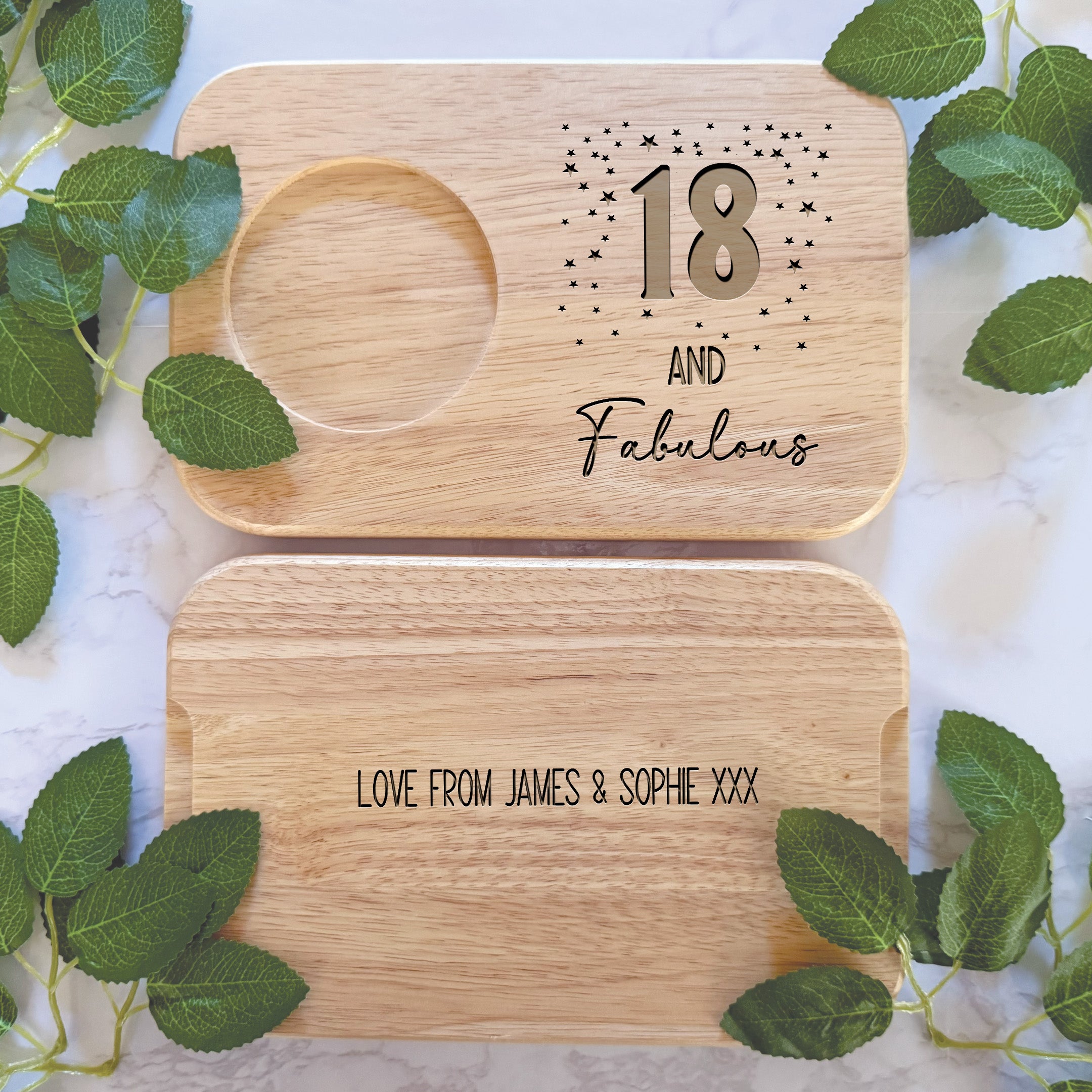 Personalised 18 & Fabulous Tea & Biscuits Board 18th Birthday