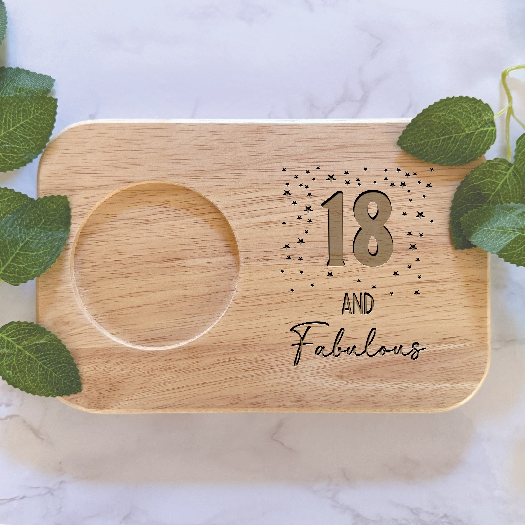 Personalised 18 & Fabulous Tea & Biscuits Board 18th Birthday